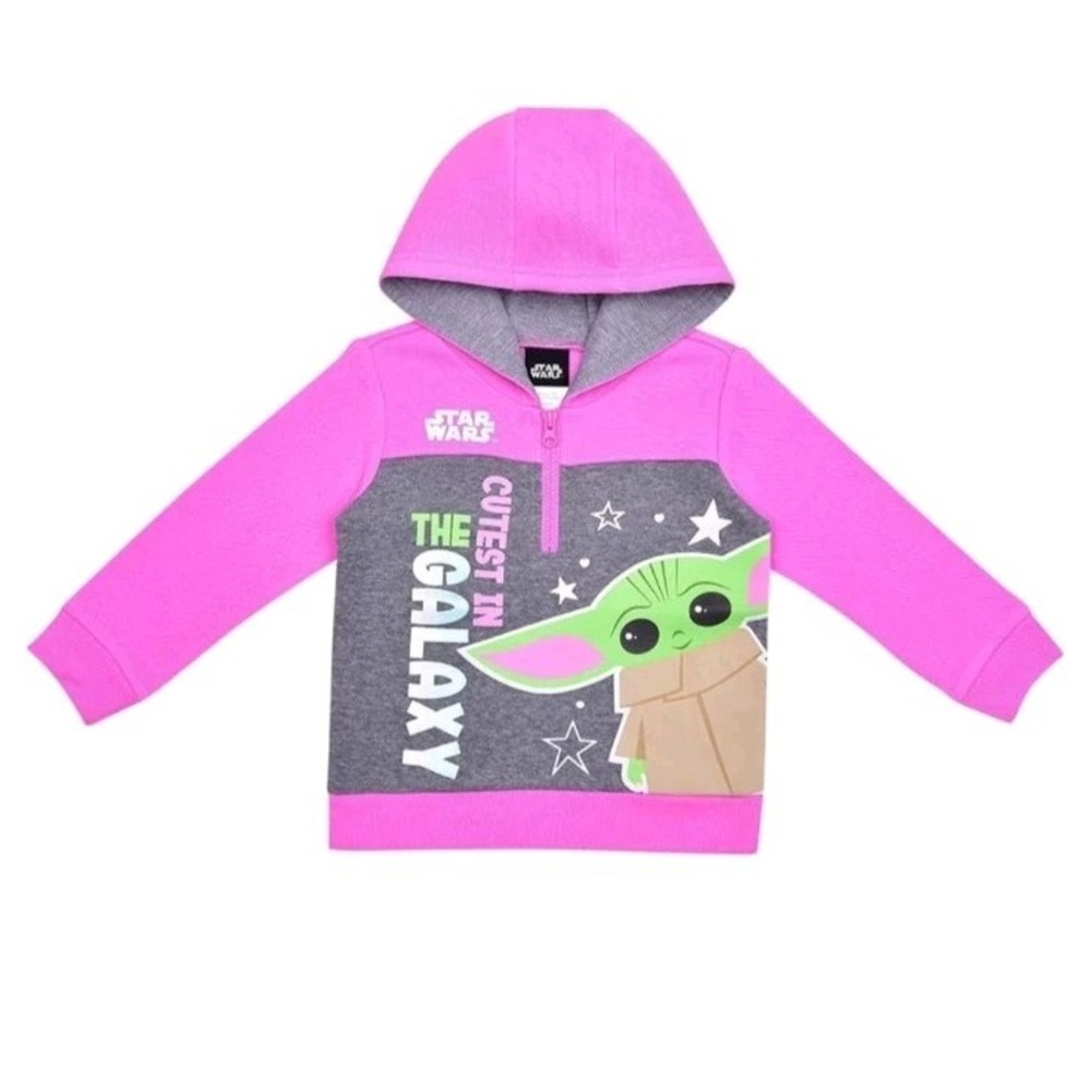 The Mandalorian Kids Grogu Quarter-Zip Hoodie - Pink Size 6X